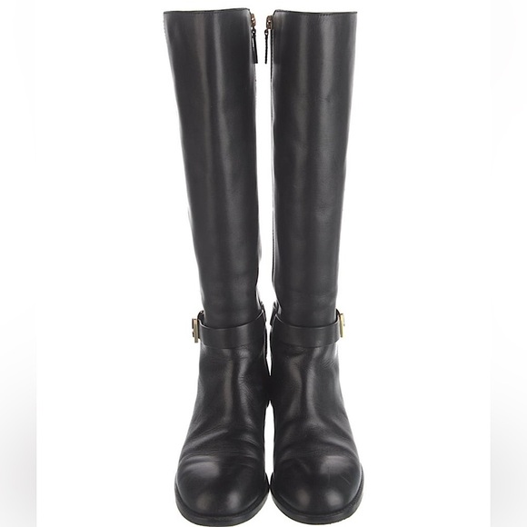 Tory Burch boots black leather knee high zip up boots tall boots fall boots - Picture 7 of 16